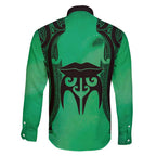 Personalised Moko Kauae New Zealand Family Matching Short Sleeve Bodycon Dress and Hawaiian Shirt Maori Chin Tattoo Green - Aussie Hoodie