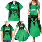 Personalised Moko Kauae New Zealand Family Matching Summer Maxi Dress and Hawaiian Shirt Maori Chin Tattoo Green - Aussie Hoodie