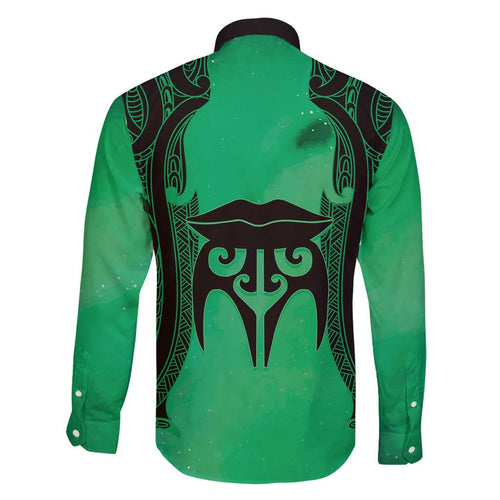 Personalised Moko Kauae New Zealand Family Matching Tank Maxi Dress and Hawaiian Shirt Maori Chin Tattoo Green - Aussie Hoodie