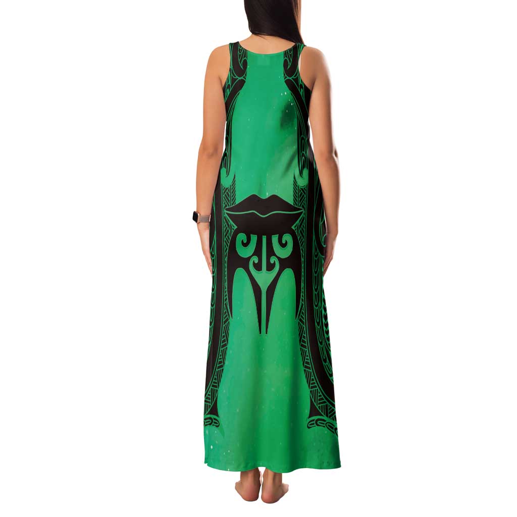 Personalised Moko Kauae New Zealand Family Matching Tank Maxi Dress and Hawaiian Shirt Maori Chin Tattoo Green - Aussie Hoodie