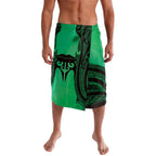 Personalised Moko Kauae New Zealand Lavalava Maori Chin Tattoo Green - Aussie Hoodie