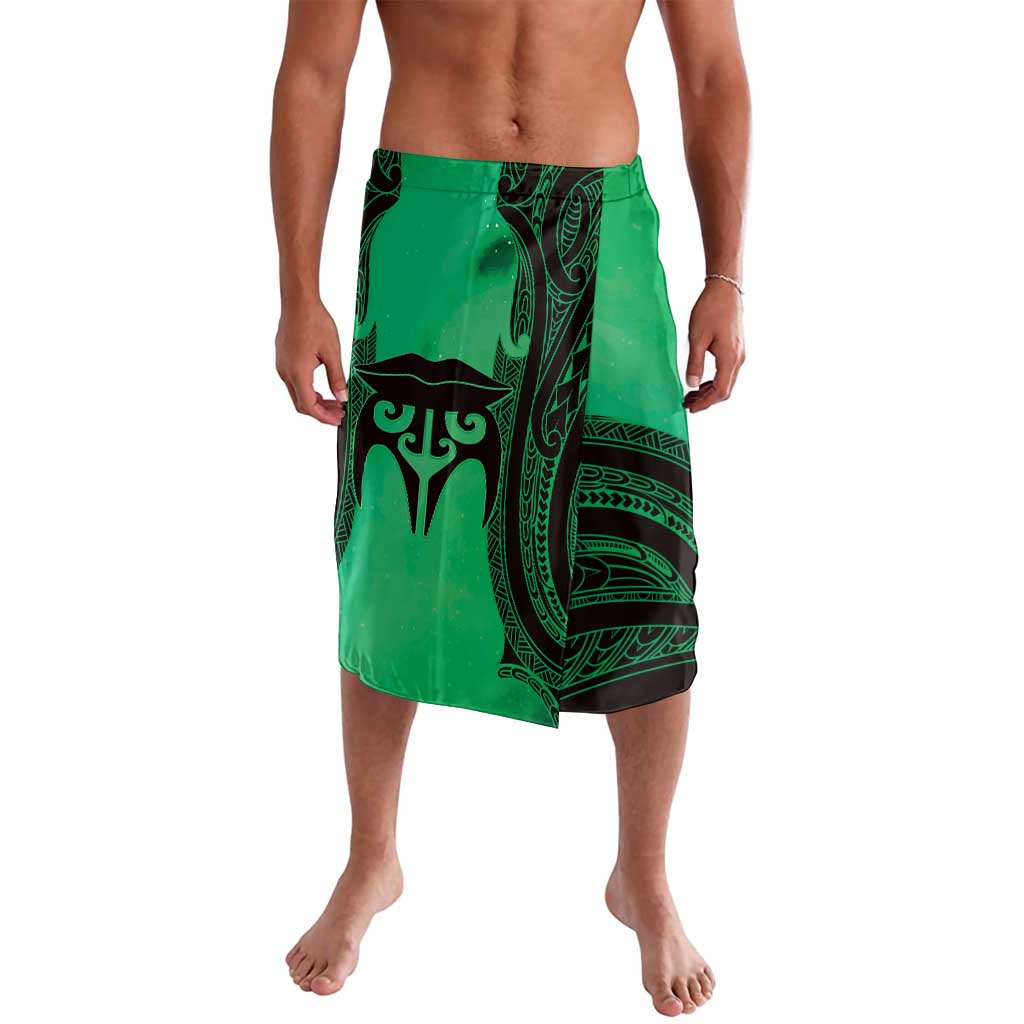Personalised Moko Kauae New Zealand Lavalava Maori Chin Tattoo Green - Aussie Hoodie