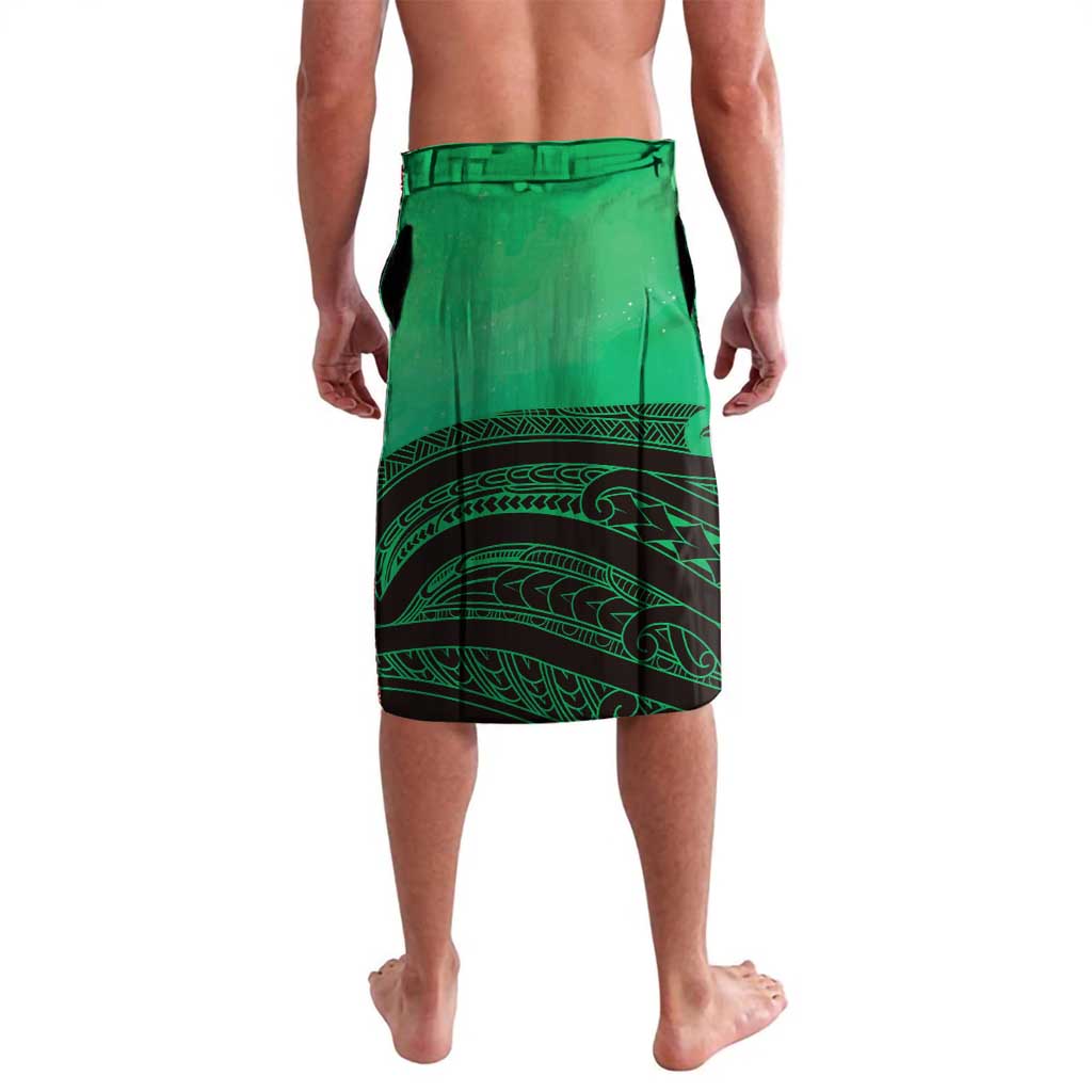 Personalised Moko Kauae New Zealand Lavalava Maori Chin Tattoo Green - Aussie Hoodie