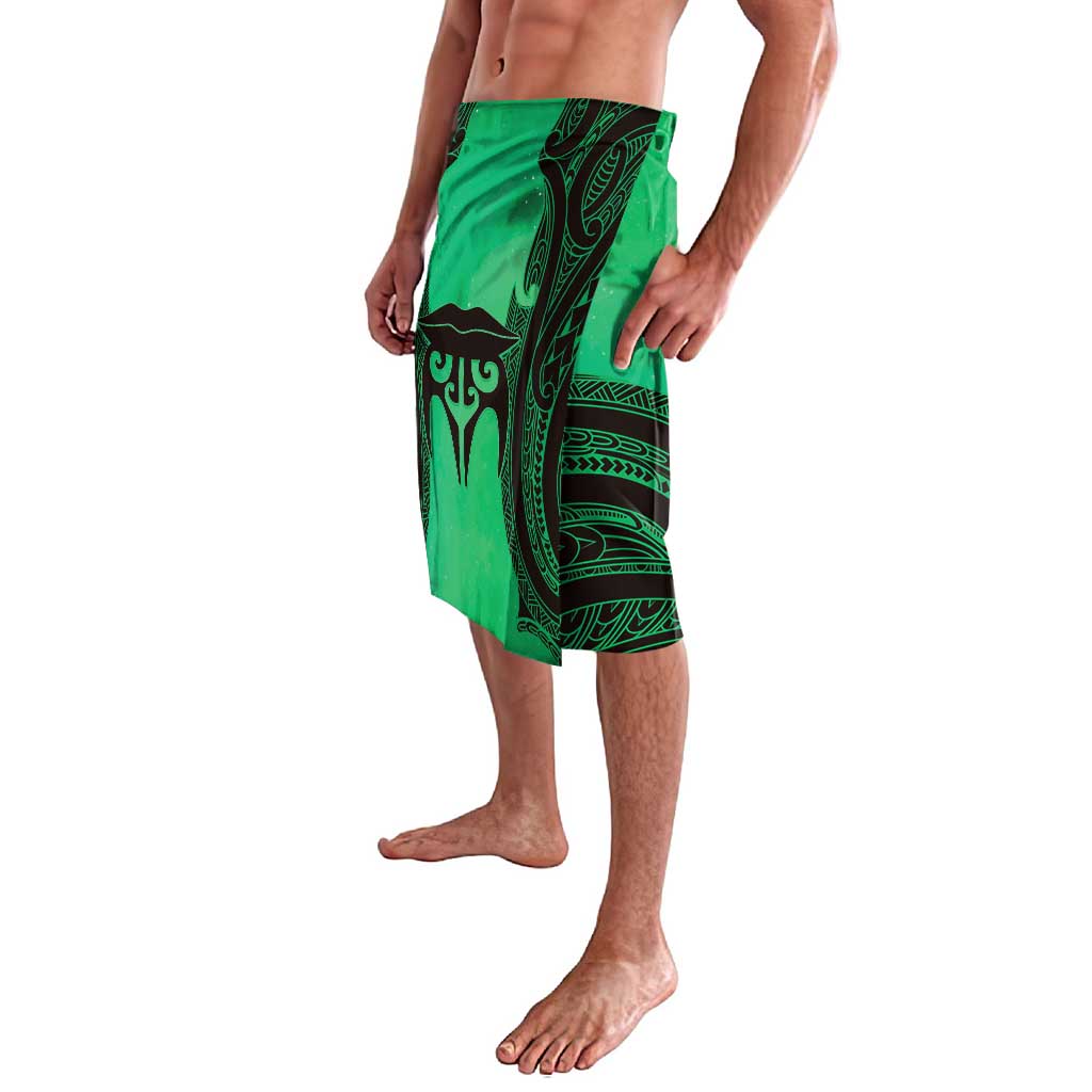 Personalised Moko Kauae New Zealand Lavalava Maori Chin Tattoo Green - Aussie Hoodie
