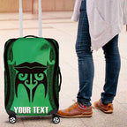 Personalised Moko Kauae New Zealand Luggage Cover Maori Chin Tattoo Green - Aussie Hoodie