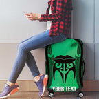 Personalised Moko Kauae New Zealand Luggage Cover Maori Chin Tattoo Green - Aussie Hoodie