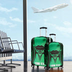 Personalised Moko Kauae New Zealand Luggage Cover Maori Chin Tattoo Green - Aussie Hoodie