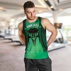 Personalised Moko Kauae New Zealand Men Tank Top Maori Chin Tattoo Green - Aussie Hoodie