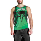 Personalised Moko Kauae New Zealand Men Tank Top Maori Chin Tattoo Green - Aussie Hoodie