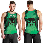 Personalised Moko Kauae New Zealand Men Tank Top Maori Chin Tattoo Green - Aussie Hoodie