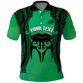 Personalised Moko Kauae New Zealand Polo Shirt Maori Chin Tattoo Green - Aussie Hoodie