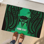 Personalised Moko Kauae New Zealand Rubber Doormat Maori Chin Tattoo Green - Aussie Hoodie