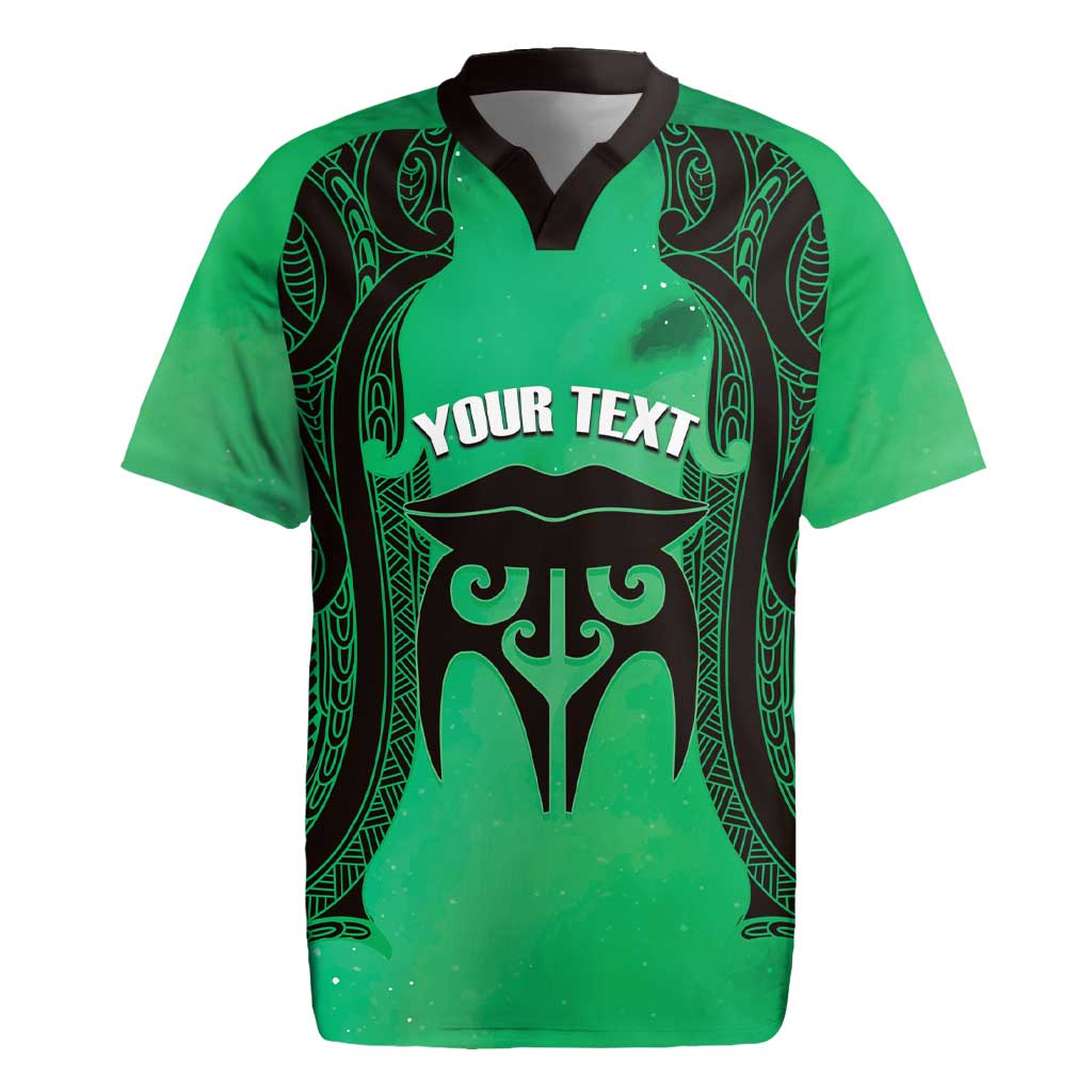 Personalised Moko Kauae New Zealand Rugby Jersey Maori Chin Tattoo Green - Aussie Hoodie