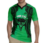 Personalised Moko Kauae New Zealand Rugby Jersey Maori Chin Tattoo Green - Aussie Hoodie