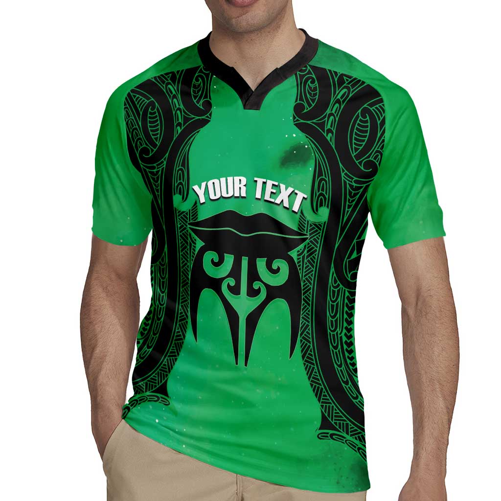 Personalised Moko Kauae New Zealand Rugby Jersey Maori Chin Tattoo Green - Aussie Hoodie