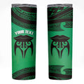 Personalised Moko Kauae New Zealand Skinny Tumbler Maori Chin Tattoo Green - Aussie Hoodie