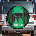 Personalised Moko Kauae New Zealand Spare Tire Cover Maori Chin Tattoo Green - Aussie Hoodie