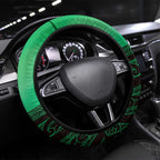 Moko Kauae New Zealand Steering Wheel Cover Maori Chin Tattoo Green - Aussie Hoodie