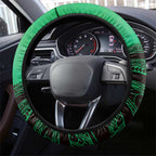 Moko Kauae New Zealand Steering Wheel Cover Maori Chin Tattoo Green - Aussie Hoodie