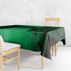 Personalised Moko Kauae New Zealand Tablecloth Maori Chin Tattoo Green - Aussie Hoodie