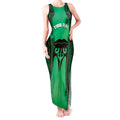 Personalised Moko Kauae New Zealand Tank Maxi Dress Maori Chin Tattoo Green - Aussie Hoodie