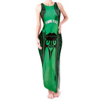 Personalised Moko Kauae New Zealand Tank Maxi Dress Maori Chin Tattoo Green - Aussie Hoodie