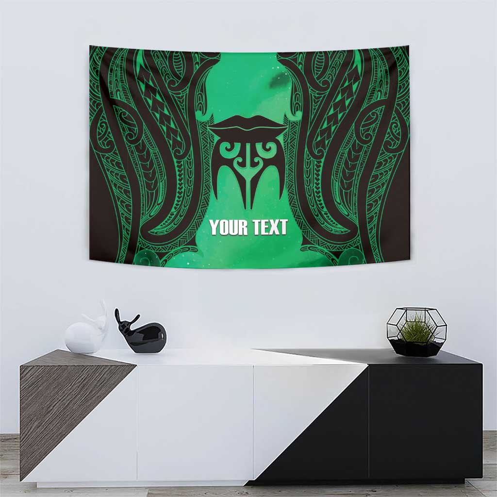 Personalised Moko Kauae New Zealand Tapestry Maori Chin Tattoo Green - Aussie Hoodie