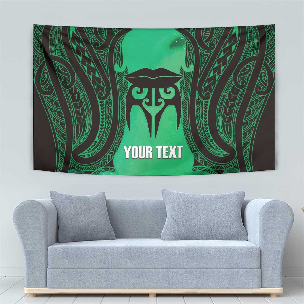 Personalised Moko Kauae New Zealand Tapestry Maori Chin Tattoo Green - Aussie Hoodie