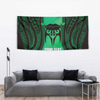Personalised Moko Kauae New Zealand Tapestry Maori Chin Tattoo Green - Aussie Hoodie