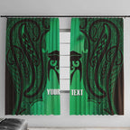 Personalised Moko Kauae New Zealand Window Curtain Maori Chin Tattoo Green - Aussie Hoodie