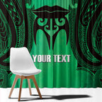 Personalised Moko Kauae New Zealand Window Curtain Maori Chin Tattoo Green - Aussie Hoodie