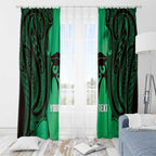 Personalised Moko Kauae New Zealand Window Curtain Maori Chin Tattoo Green - Aussie Hoodie