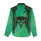Personalised Moko Kauae New Zealand Women Casual Shirt Maori Chin Tattoo Green - Aussie Hoodie