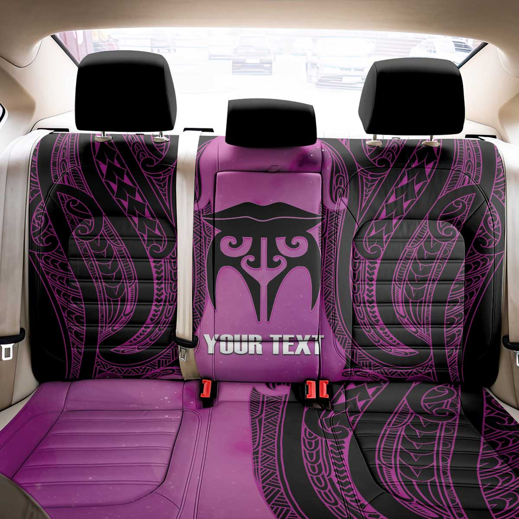 Personalised Moko Kauae New Zealand Back Car Seat Cover Maori Chin Tattoo Pink - Aussie Hoodie