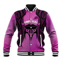 Personalised Moko Kauae New Zealand Baseball Jacket Maori Chin Tattoo Pink - Aussie Hoodie