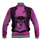 Personalised Moko Kauae New Zealand Baseball Jacket Maori Chin Tattoo Pink - Aussie Hoodie