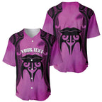 Personalised Moko Kauae New Zealand Baseball Jersey Maori Chin Tattoo Pink - Aussie Hoodie