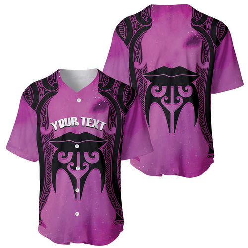 Personalised Moko Kauae New Zealand Baseball Jersey Maori Chin Tattoo Pink - Aussie Hoodie