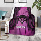 Personalised Moko Kauae New Zealand Blanket Maori Chin Tattoo Pink - Aussie Hoodie