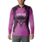 Personalised Moko Kauae New Zealand Button Sweatshirt Maori Chin Tattoo Pink - Aussie Hoodie