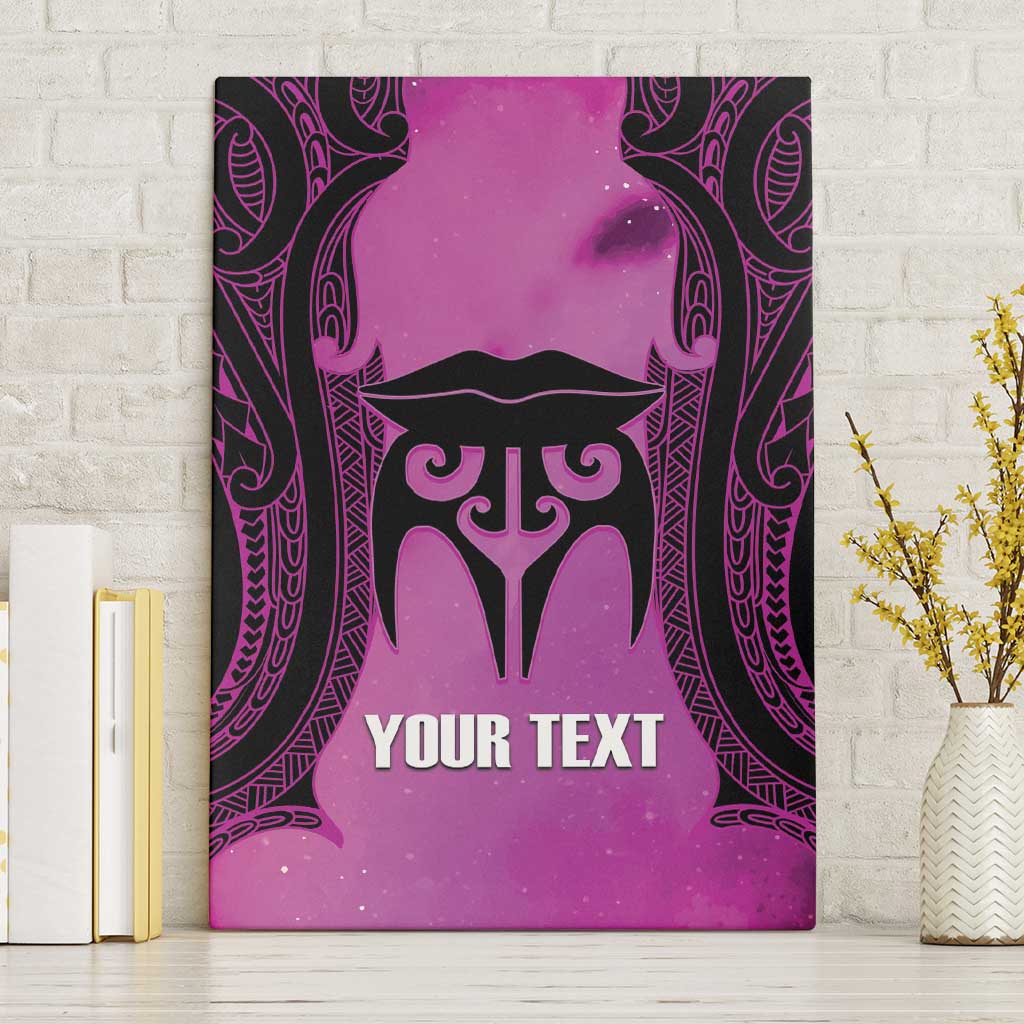 Personalised Moko Kauae New Zealand Canvas Wall Art Maori Chin Tattoo Pink - Aussie Hoodie