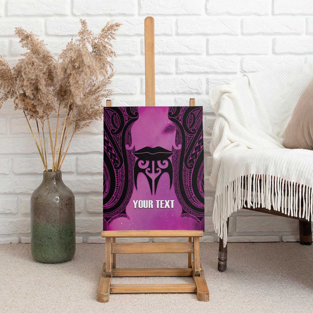 Personalised Moko Kauae New Zealand Canvas Wall Art Maori Chin Tattoo Pink - Aussie Hoodie