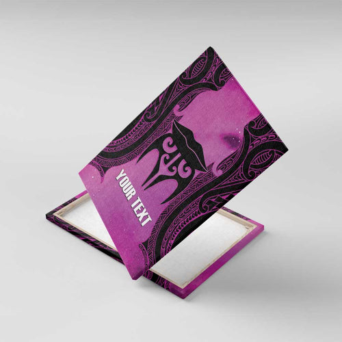Personalised Moko Kauae New Zealand Canvas Wall Art Maori Chin Tattoo Pink - Aussie Hoodie