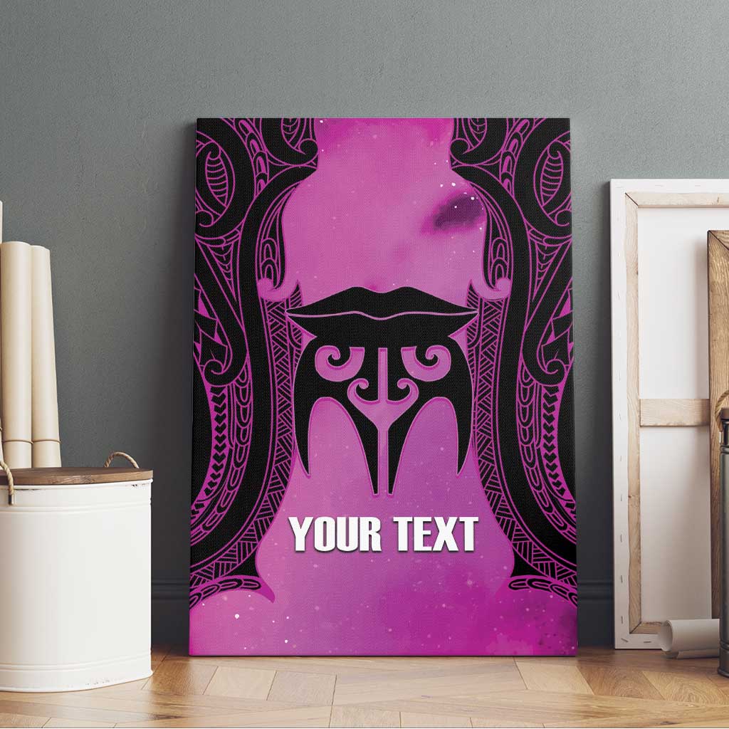 Personalised Moko Kauae New Zealand Canvas Wall Art Maori Chin Tattoo Pink - Aussie Hoodie