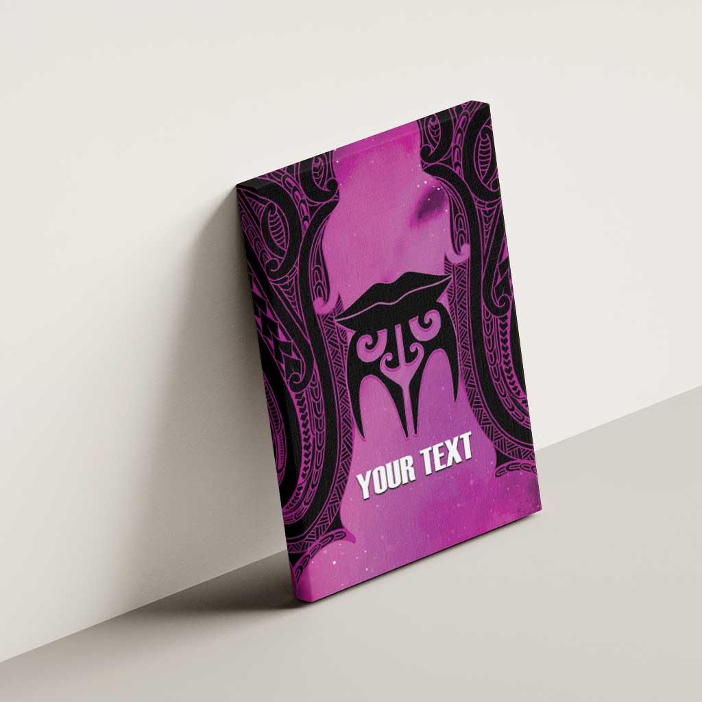 Personalised Moko Kauae New Zealand Canvas Wall Art Maori Chin Tattoo Pink - Aussie Hoodie