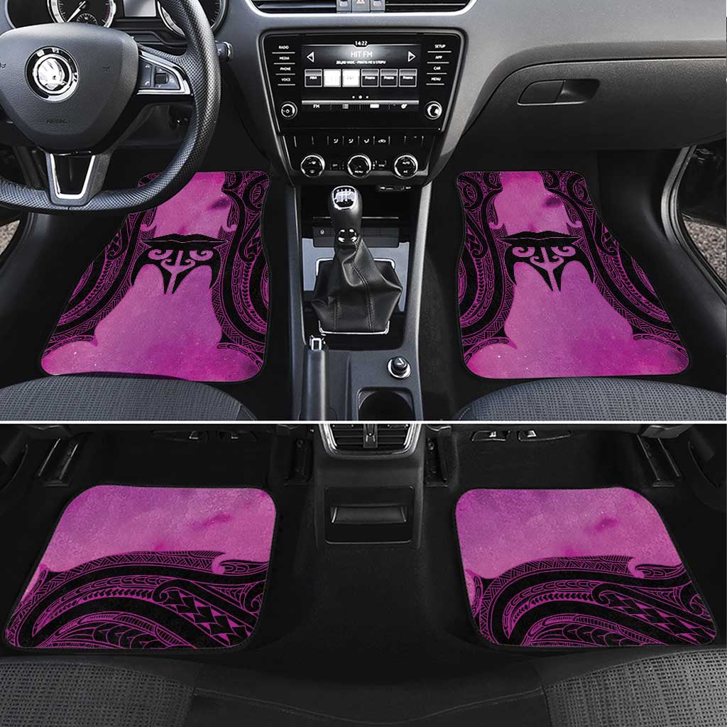 Personalised Moko Kauae New Zealand Car Mats Maori Chin Tattoo Pink - Aussie Hoodie