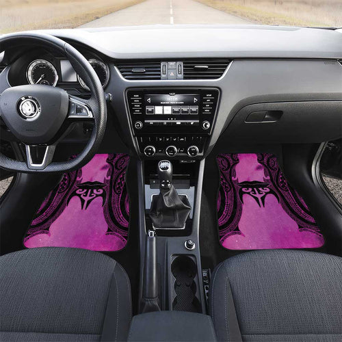 Personalised Moko Kauae New Zealand Car Mats Maori Chin Tattoo Pink - Aussie Hoodie