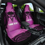 Personalised Moko Kauae New Zealand Car Seat Cover Maori Chin Tattoo Pink - Aussie Hoodie