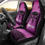 Personalised Moko Kauae New Zealand Car Seat Cover Maori Chin Tattoo Pink - Aussie Hoodie