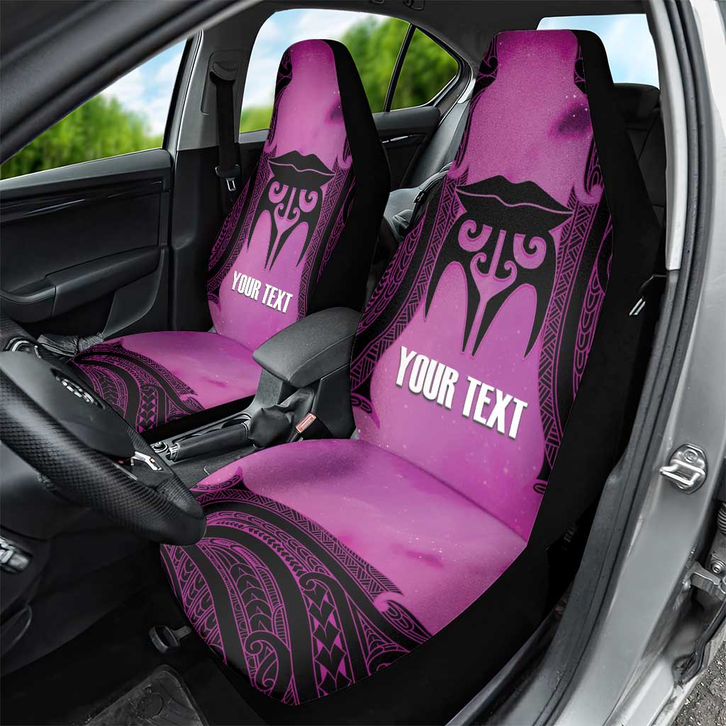 Personalised Moko Kauae New Zealand Car Seat Cover Maori Chin Tattoo Pink - Aussie Hoodie